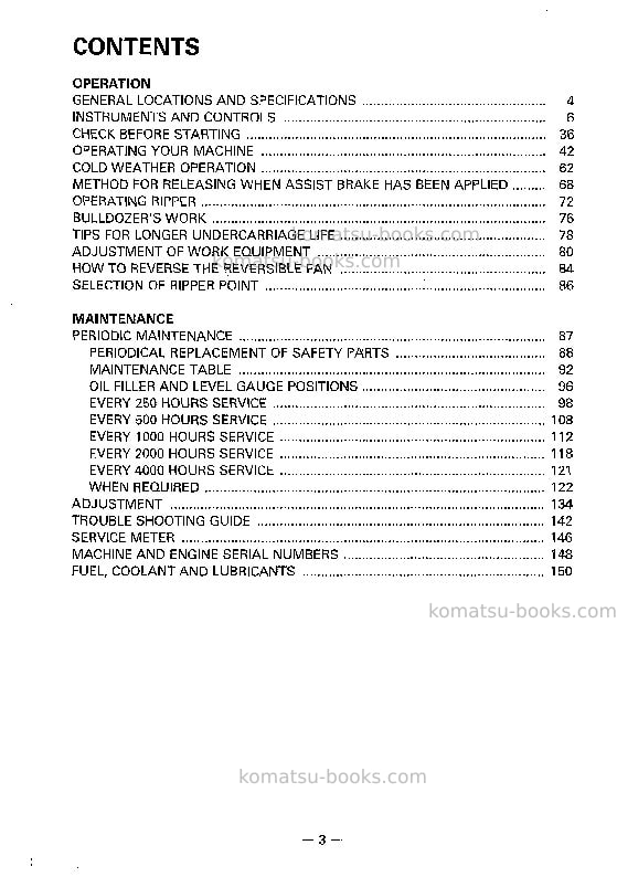 Komatsu d135a-2jpn Operation manual cover Page 4 Komatsu d135a-2jpn Operation manual cover Page 4