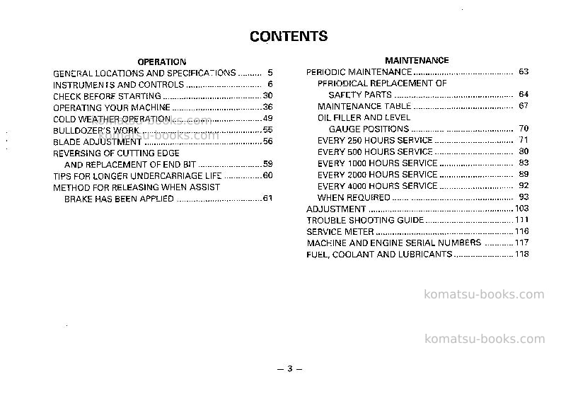 Komatsu d155a-2jpn Operation manual cover Page 4 Komatsu d155a-2jpn Operation manual cover Page 4