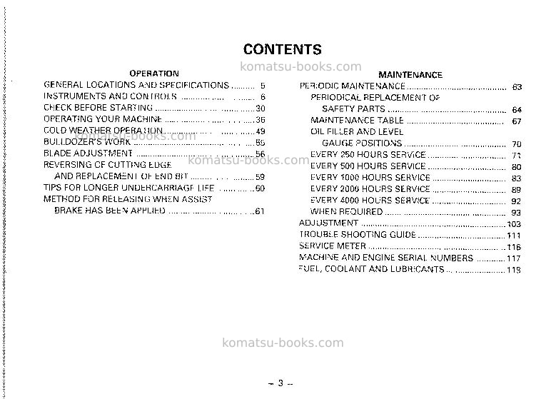 Komatsu d155a-2jpn Operation manual cover Page 4 Komatsu d155a-2jpn Operation manual cover Page 4