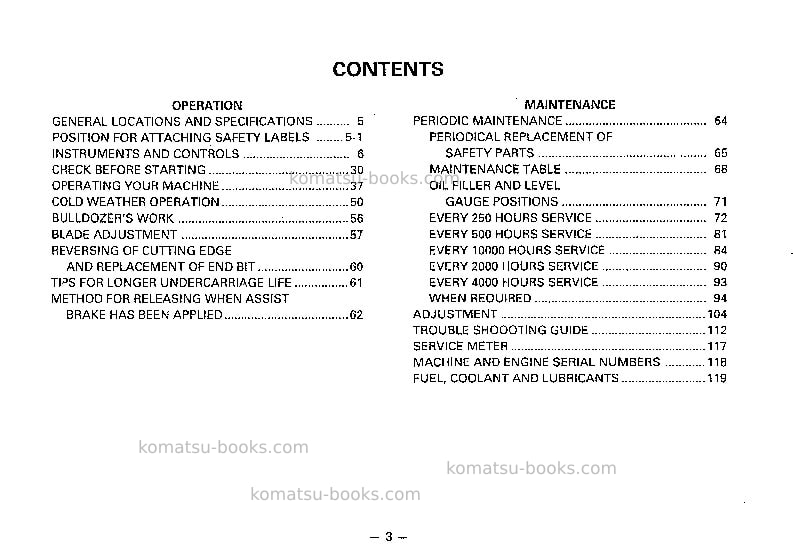 Komatsu d155a-2jpn Operation manual cover Page 4 Komatsu d155a-2jpn Operation manual cover Page 4