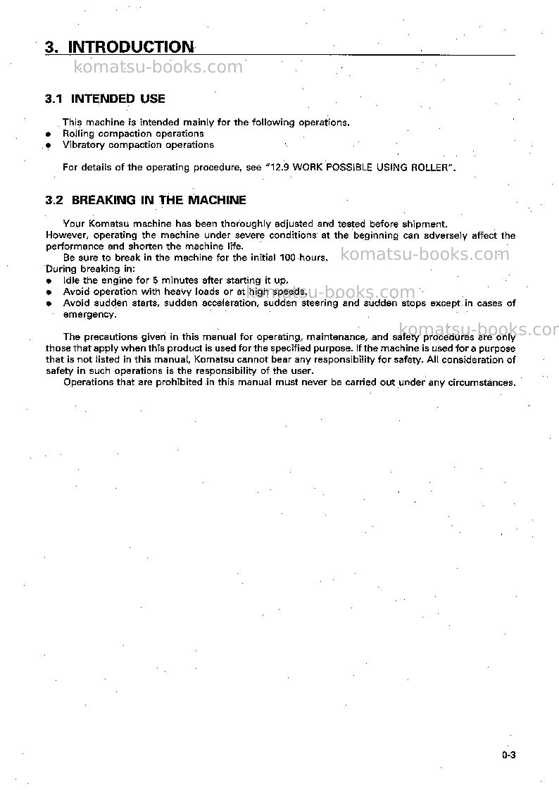 Komatsu jv08h-3jpn Operation manual cover Page 4