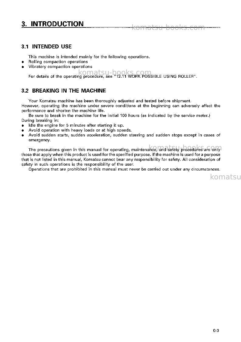 Komatsu jv25dw-2jpn Operation manual cover Page 4 Komatsu jv25dw-2jpn Operation manual cover Page 4