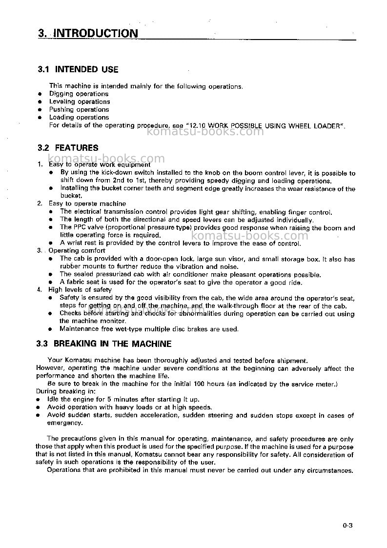Komatsu wa600-3jpn Operation manual cover Page 4