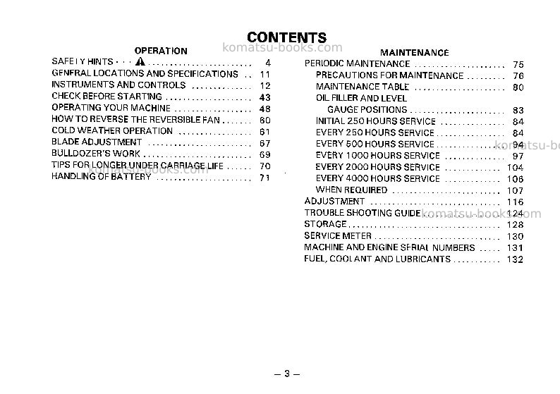 Komatsu d355a-5jpn Operation manual cover Page 4 Komatsu d355a-5jpn Operation manual cover Page 4