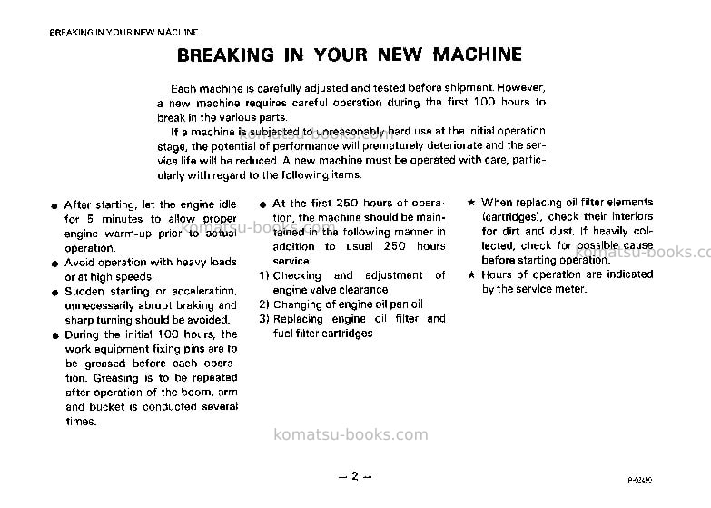 Komatsu pc60l-5jpn Operation manual cover Page 4 Komatsu pc60l-5jpn Operation manual cover Page 4