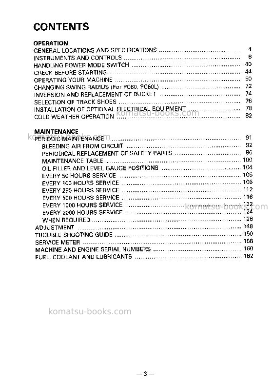 Komatsu pc90-1jpn Operation manual cover Page 4 Komatsu pc90-1jpn Operation manual cover Page 4