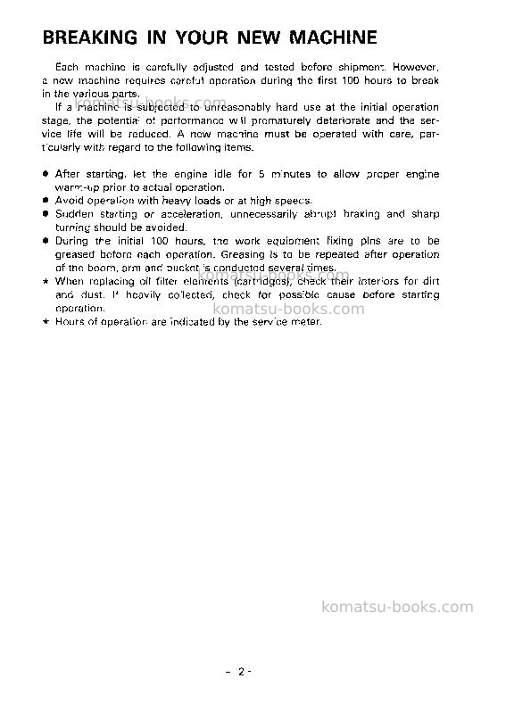 Komatsu pc100-5jpn-custom Operation manual cover Page 4 Komatsu pc100-5jpn-custom Operation manual cover Page 4