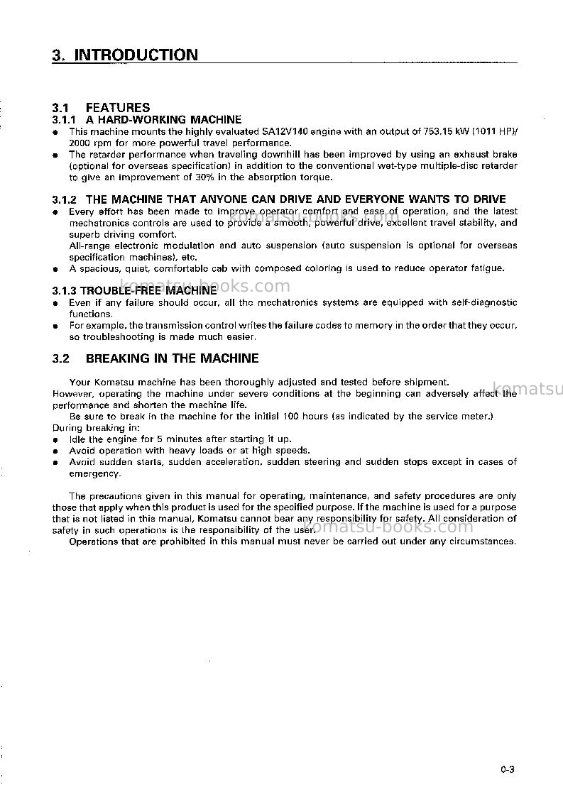 Komatsu hd785-5jpn Operation manual cover Page 4 Komatsu hd785-5jpn Operation manual cover Page 4