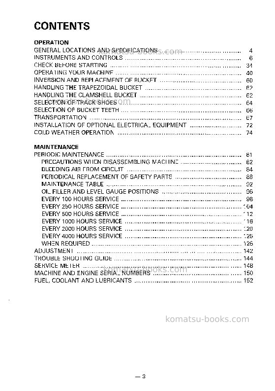 Komatsu pc300-5jpn-custom Operation manual cover Page 4 Komatsu pc300-5jpn-custom Operation manual cover Page 4