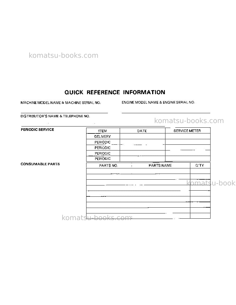 Komatsu pc400-3jpn Operation manual cover Page 4 Komatsu pc400-3jpn Operation manual cover Page 4