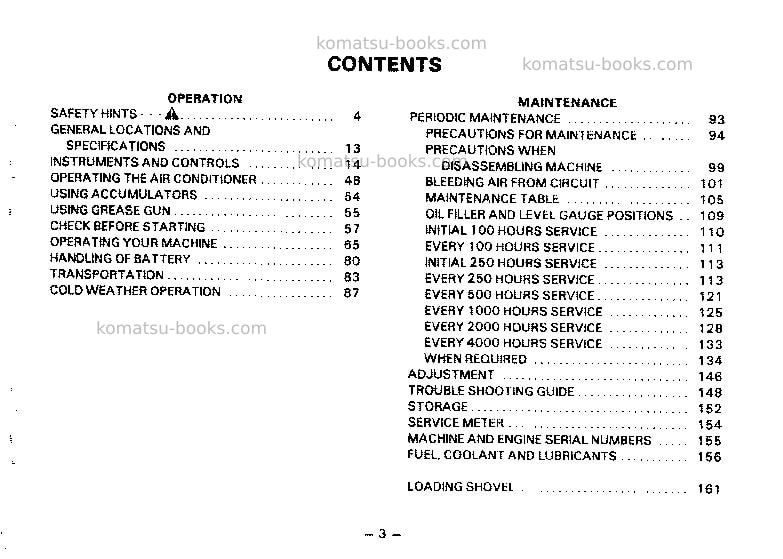 Komatsu pc650-3jpn Operation manual cover Page 4 Komatsu pc650-3jpn Operation manual cover Page 4
