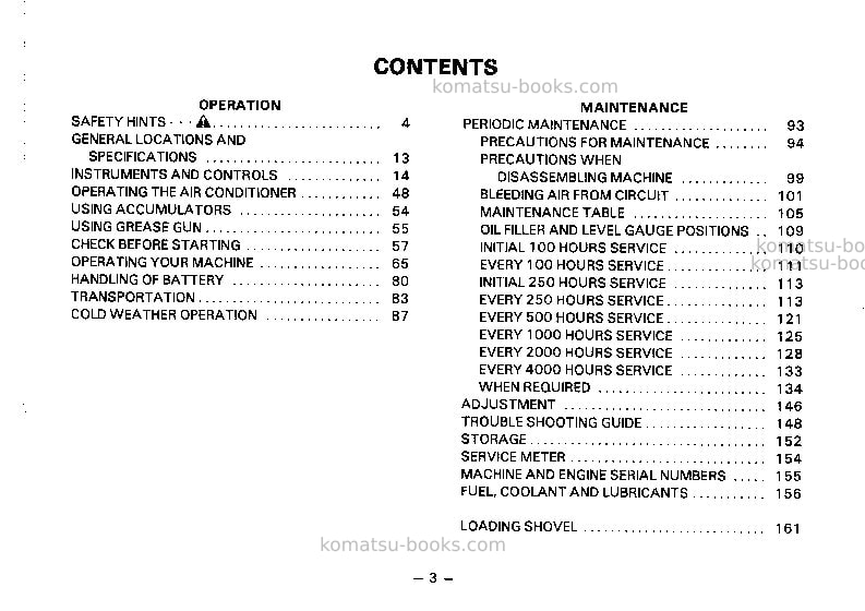 Komatsu pc650-3jpn Operation manual cover Page 4 Komatsu pc650-3jpn Operation manual cover Page 4