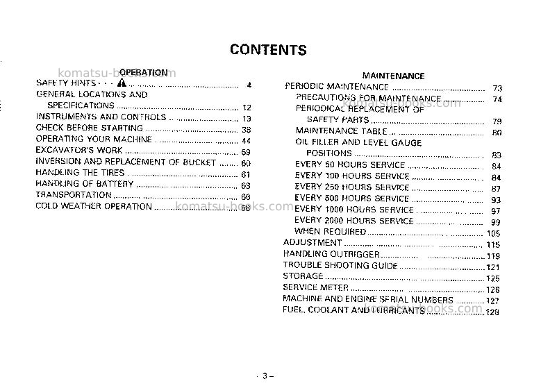 Komatsu pw60-3jpn Operation manual cover Page 4 Komatsu pw60-3jpn Operation manual cover Page 4