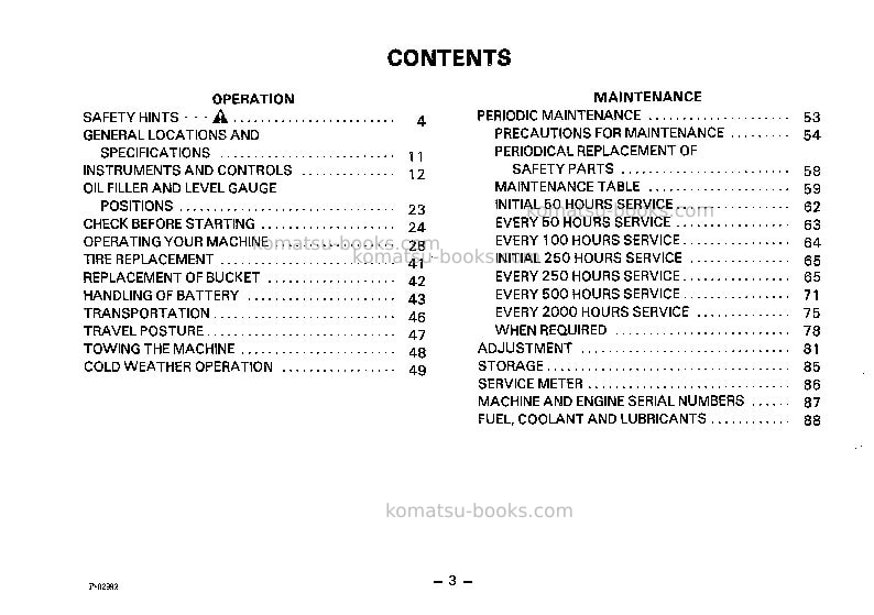 Komatsu pw05-1jpn Operation manual cover Page 4 Komatsu pw05-1jpn Operation manual cover Page 4