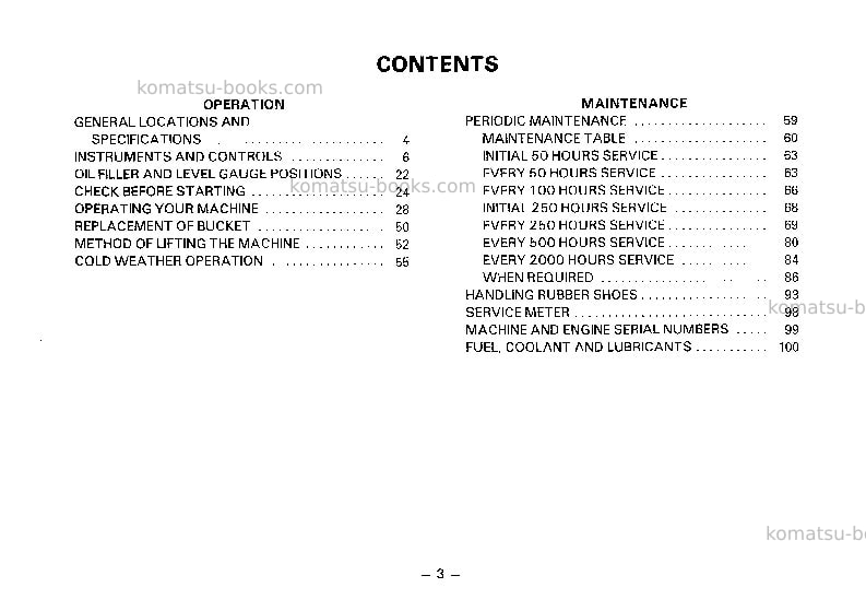 Komatsu pc10-6jpn Operation manual cover Page 4 Komatsu pc10-6jpn Operation manual cover Page 4