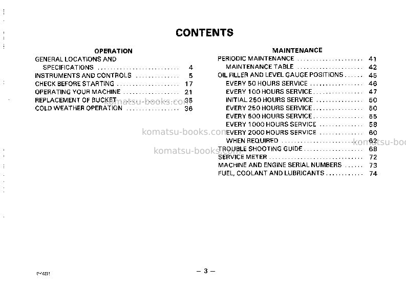 Komatsu pc50uu-1jpn Operation manual cover Page 4 Komatsu pc50uu-1jpn Operation manual cover Page 4