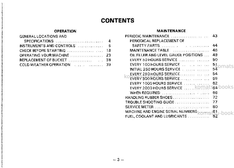 Komatsu pc50uu-1jpn Operation manual cover Page 4 Komatsu pc50uu-1jpn Operation manual cover Page 4