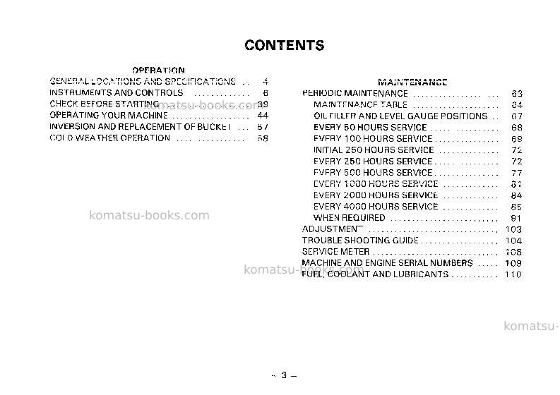 Komatsu pc150hd-3jpn Operation manual cover Page 4 Komatsu pc150hd-3jpn Operation manual cover Page 4