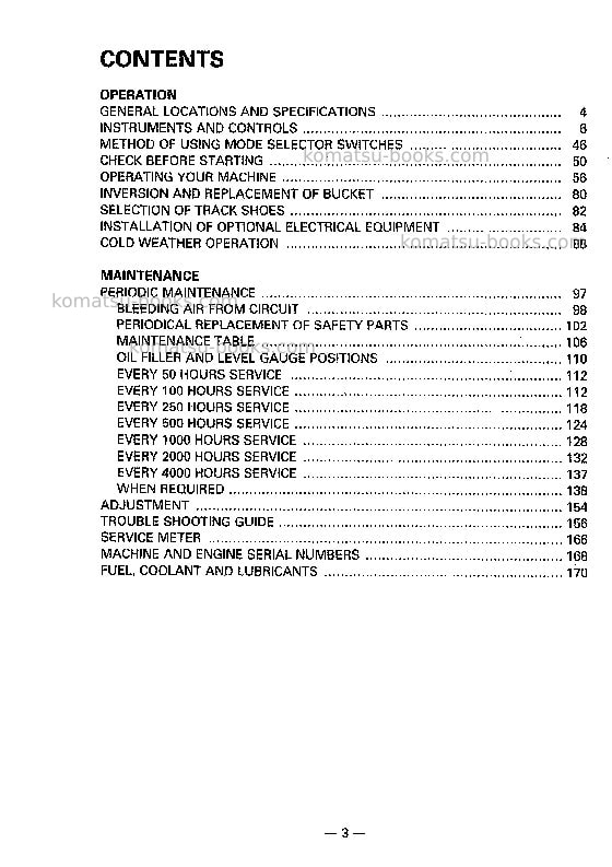 Komatsu pc150-5jpn Operation manual cover Page 4