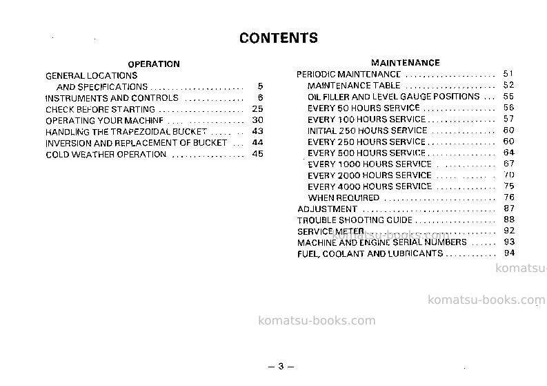 Komatsu pc150-3jpn-c spec Operation manual cover Page 4