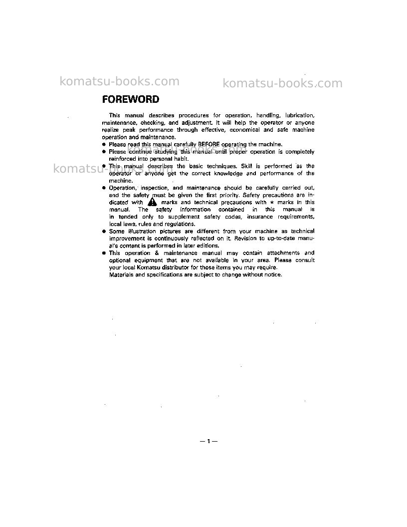 Komatsu pc150lc-5usa Operation manual cover Page 4 Komatsu pc150lc-5usa Operation manual cover Page 4