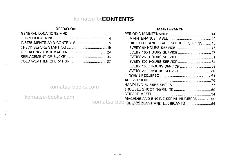 Komatsu pc75uu-1jpn Operation manual cover Page 4 Komatsu pc75uu-1jpn Operation manual cover Page 4