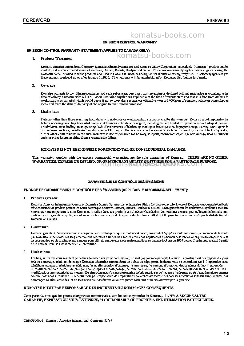 Komatsu pc600lc-6jpn Operation manual cover Page 4