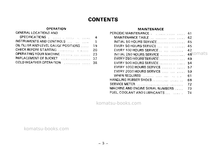 Komatsu pc40-6jpn Operation manual cover Page 4 Komatsu pc40-6jpn Operation manual cover Page 4