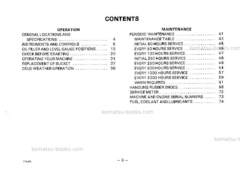 Komatsu pc30-6jpn Operation manual cover Page 4 Komatsu pc30-6jpn Operation manual cover Page 4