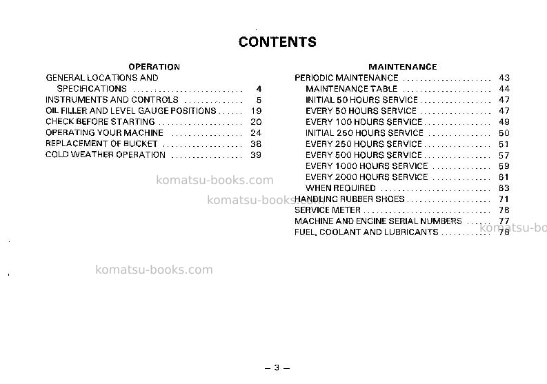 Komatsu pc30-6jpn Operation manual cover Page 4 Komatsu pc30-6jpn Operation manual cover Page 4
