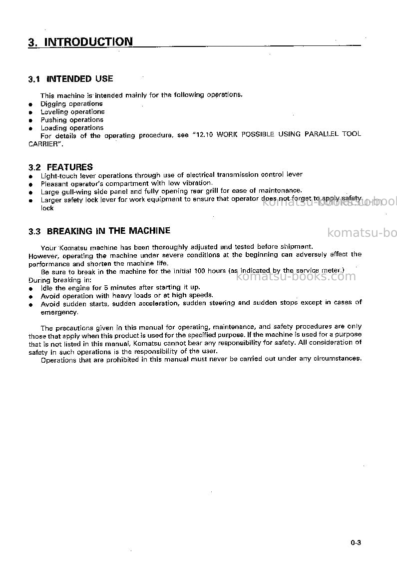 Komatsu wa250pt-3jpn Operation manual cover Page 4 Komatsu wa250pt-3jpn Operation manual cover Page 4