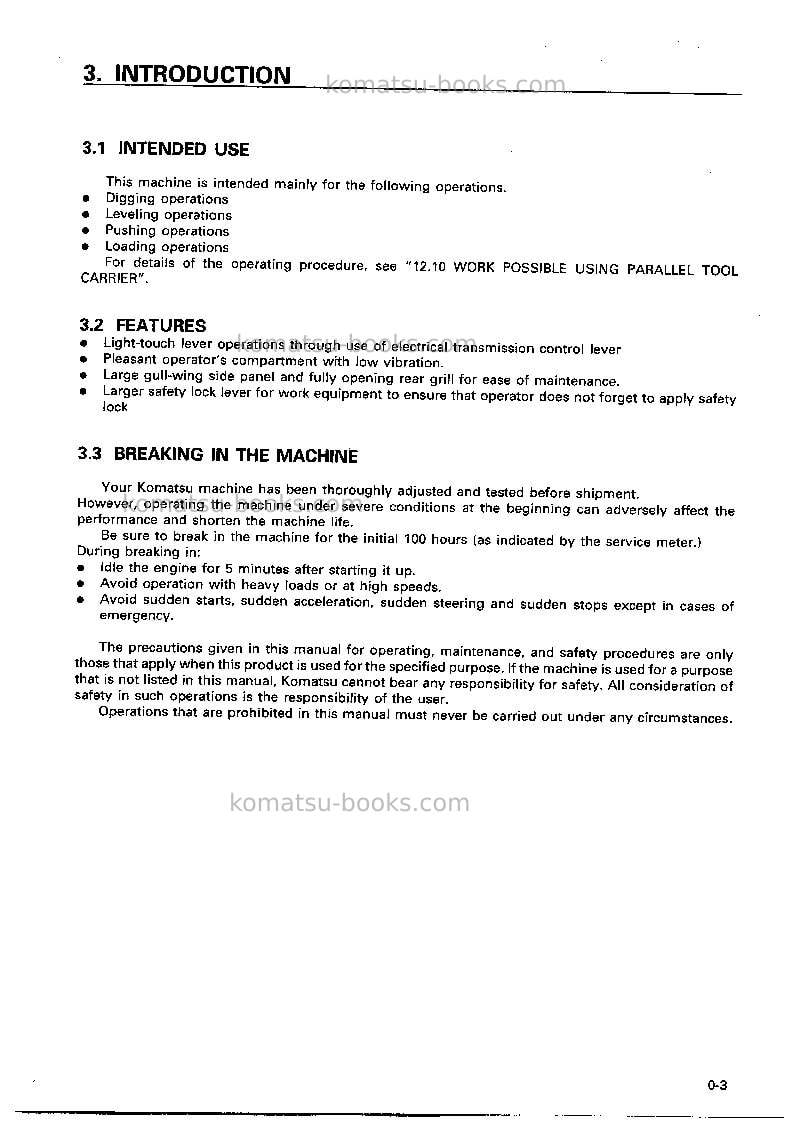 Komatsu wa250pt-3jpn Operation manual cover Page 4 Komatsu wa250pt-3jpn Operation manual cover Page 4