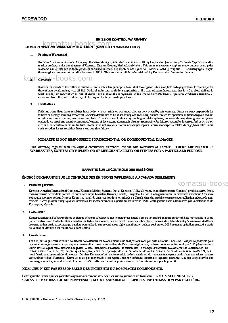 Komatsu pc1800-6jpn Operation manual cover Page 4 Komatsu pc1800-6jpn Operation manual cover Page 4
