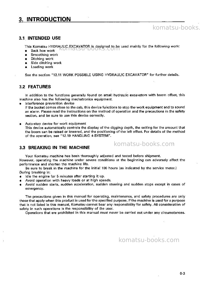Komatsu pc75uu-3jpn Operation manual cover Page 4