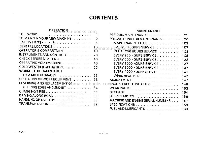 Komatsu gd705a-4jpn-for usa Operation manual cover Page 4