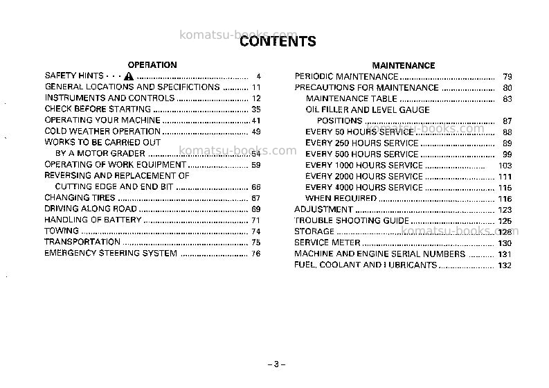 Komatsu gd825a-1jpn Operation manual cover Page 4 Komatsu gd825a-1jpn Operation manual cover Page 4