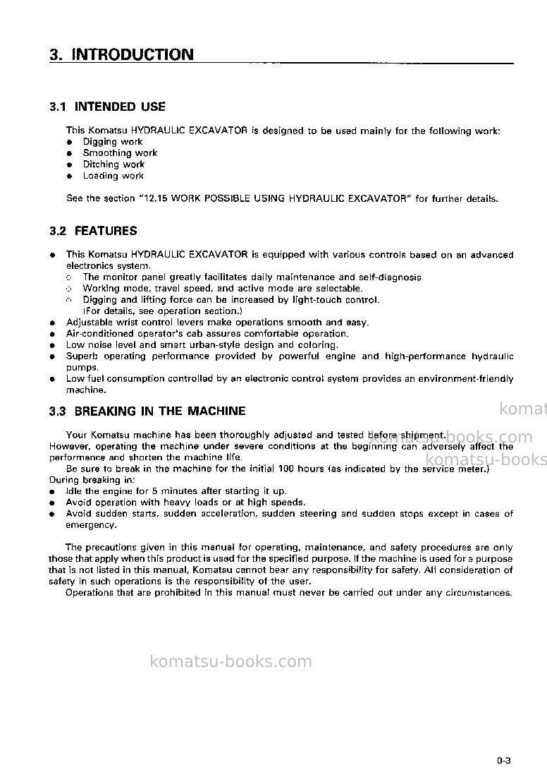 Komatsu pc200-6jpn Operation manual cover Page 4 Komatsu pc200-6jpn Operation manual cover Page 4