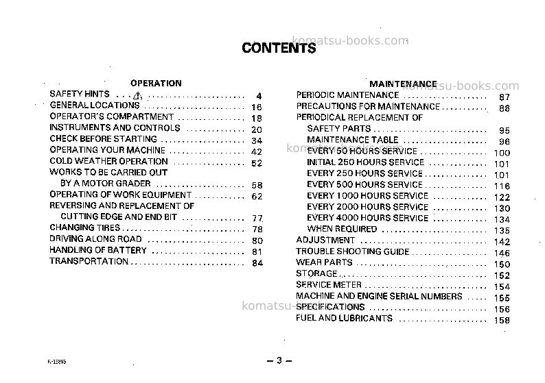 Komatsu gd655r-3jpn Operation manual cover Page 4