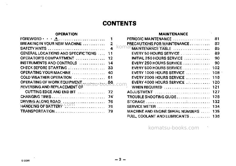 Komatsu gd655a-3jpn-for usa Operation manual cover Page 4 Komatsu gd655a-3jpn-for usa Operation manual cover Page 4