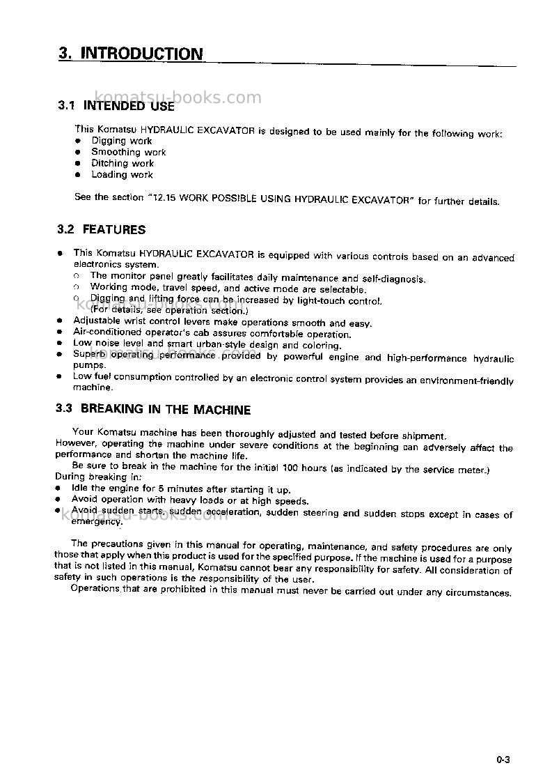 Komatsu pc250-6jpn Operation manual cover Page 4 Komatsu pc250-6jpn Operation manual cover Page 4