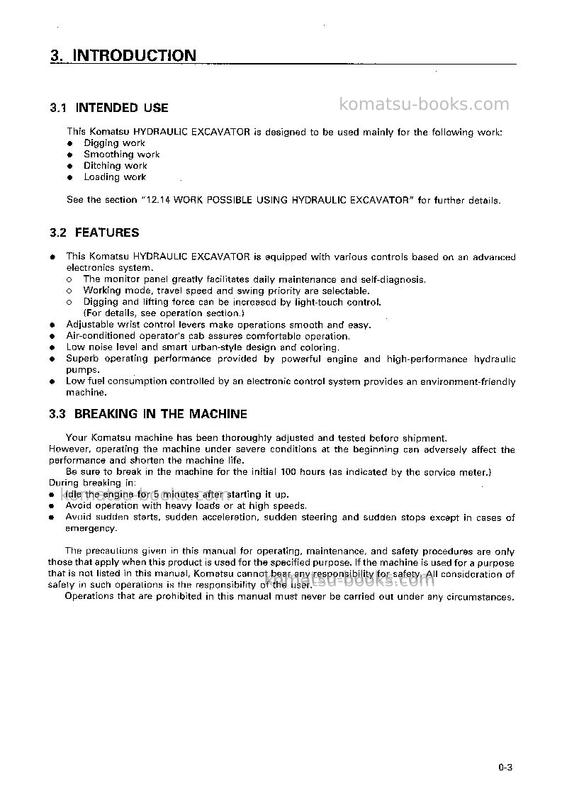 Komatsu pc400-6jpn Operation manual cover Page 4 Komatsu pc400-6jpn Operation manual cover Page 4
