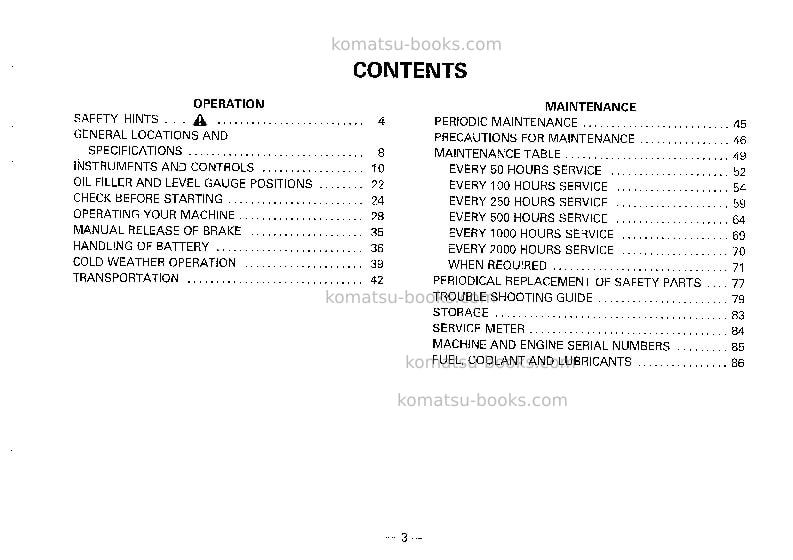 Komatsu jv40cr-2jpn Operation manual cover Page 4 Komatsu jv40cr-2jpn Operation manual cover Page 4