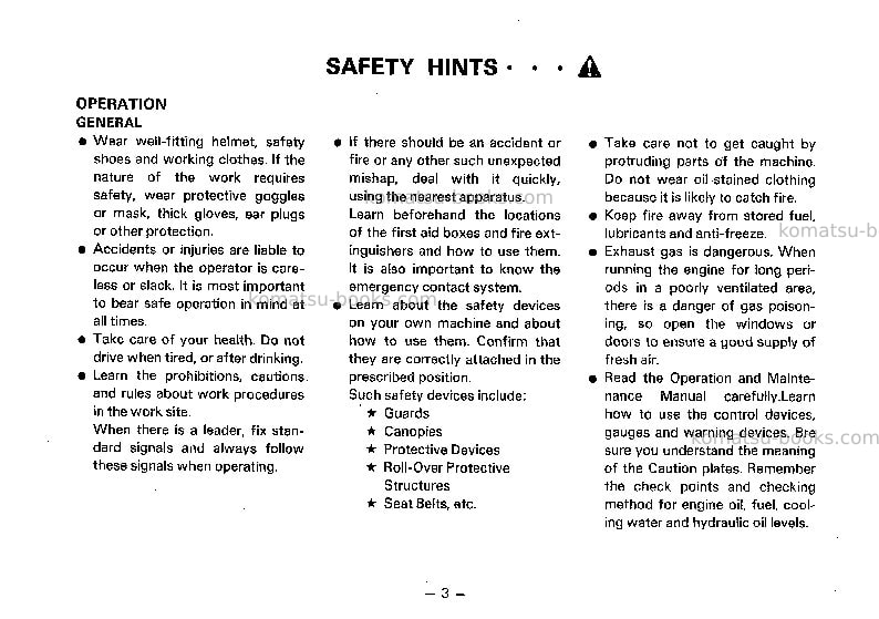 Komatsu gs360-2jpn Operation manual cover Page 4 Komatsu gs360-2jpn Operation manual cover Page 4