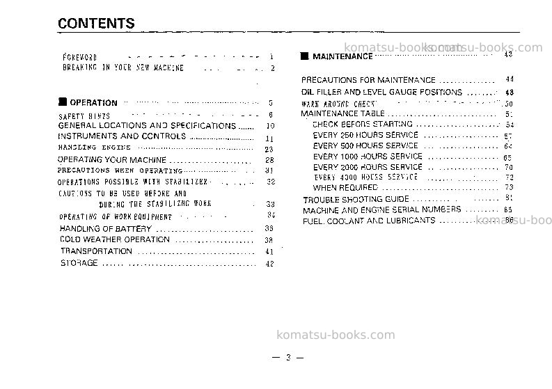 Komatsu cs360-2jpn Operation manual cover Page 4 Komatsu cs360-2jpn Operation manual cover Page 4