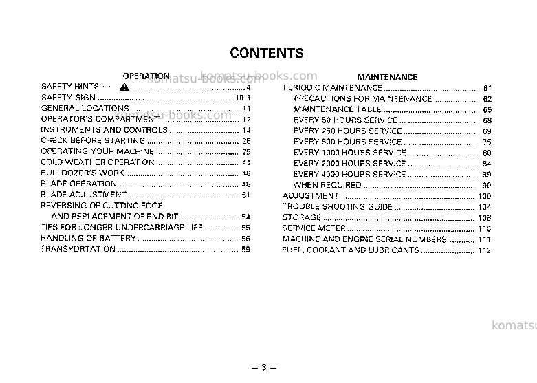 Komatsu d53a-17jpn Operation manual cover Page 4