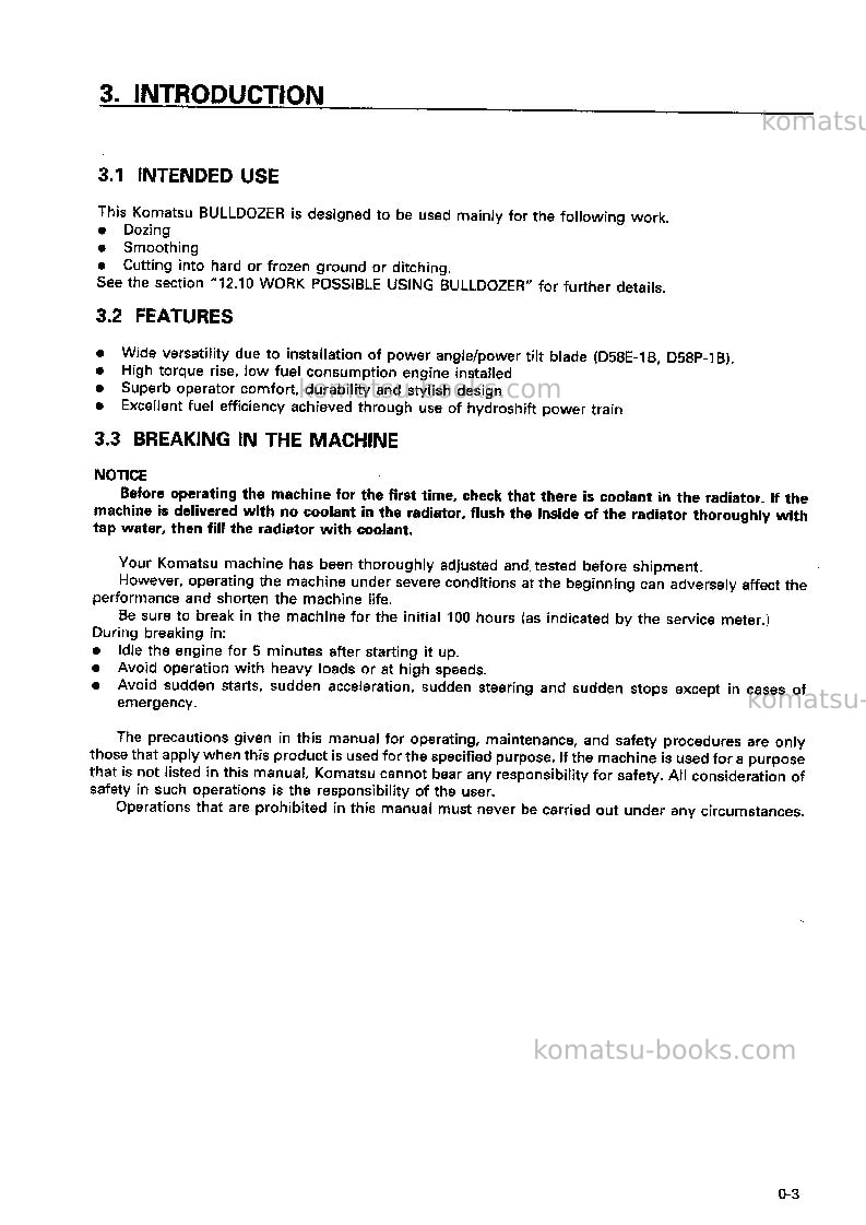 Komatsu d58e-1jpn-power angle and tilt dozer Operation manual cover Page 4 Komatsu d58e-1jpn-power angle and tilt dozer Operation manual cover Page 4