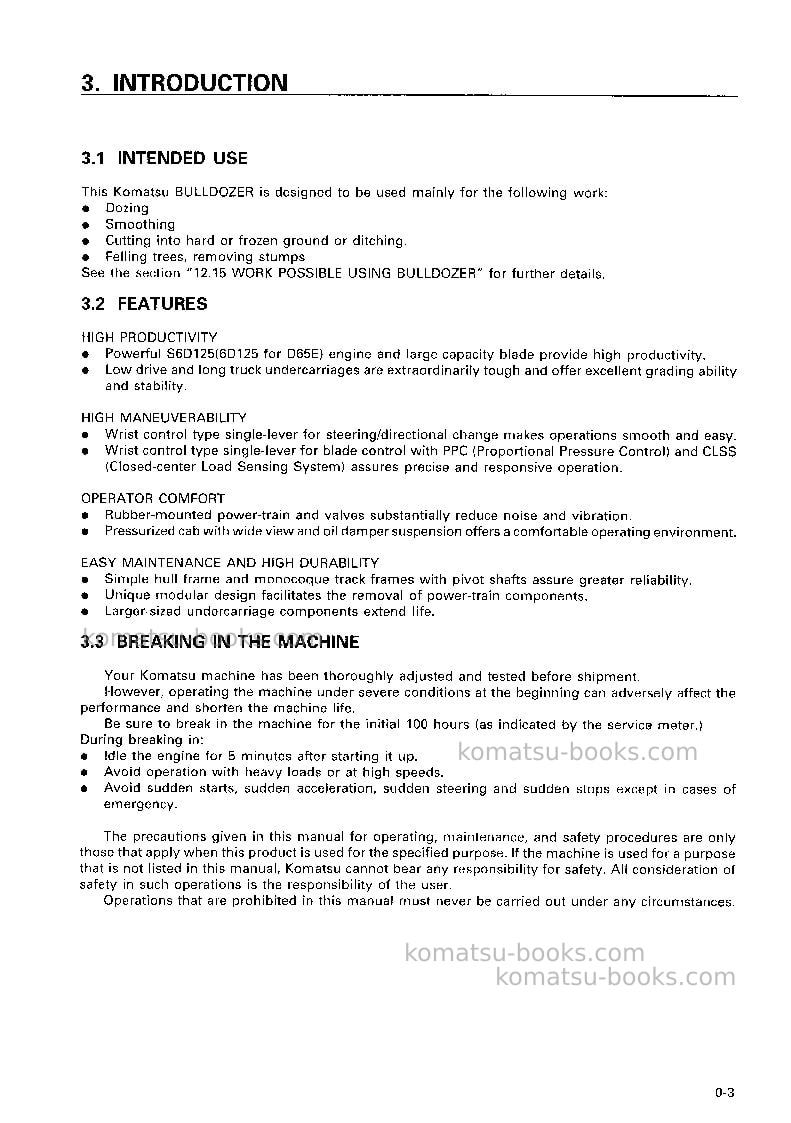 Komatsu d65e-12jpn Operation manual cover Page 4 Komatsu d65e-12jpn Operation manual cover Page 4