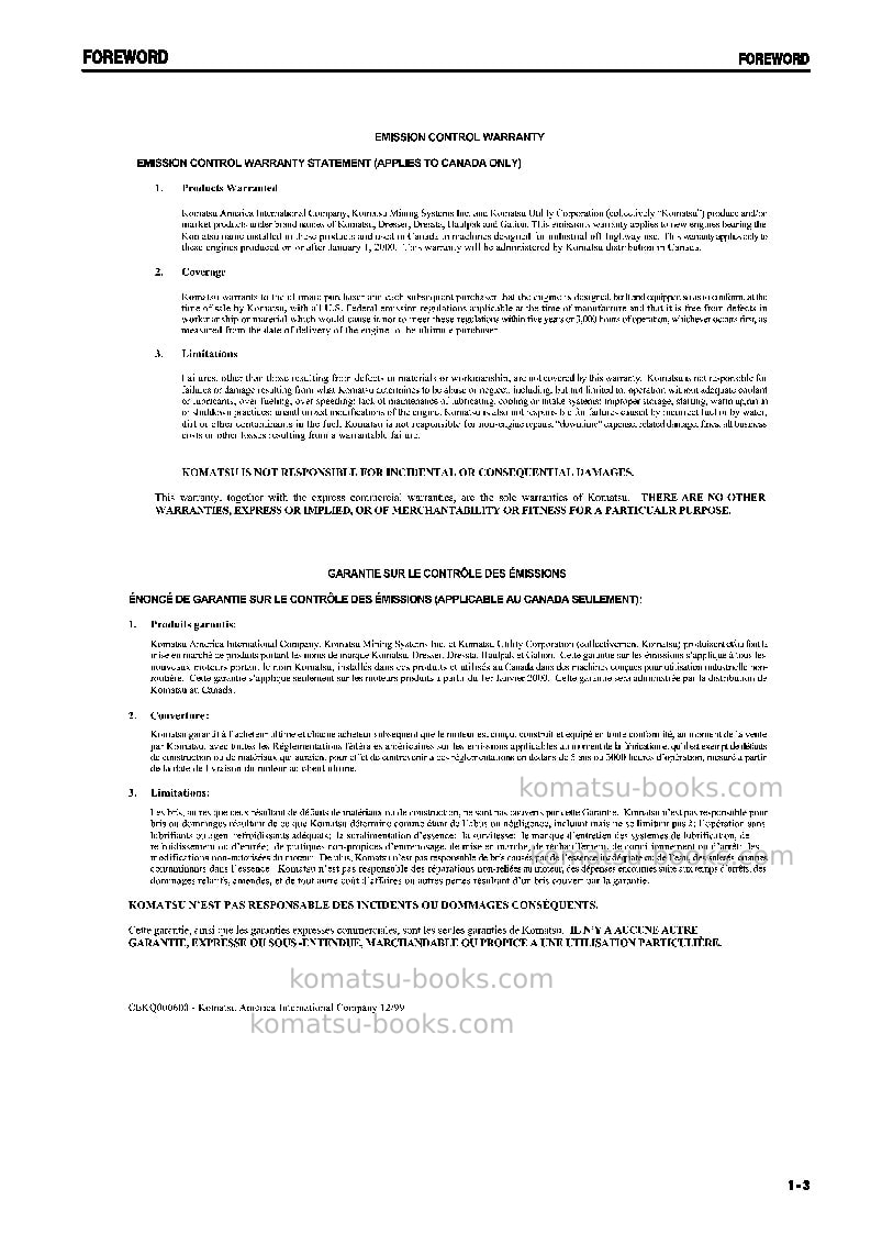Komatsu d65ex-12jpn Operation manual cover Page 4 Komatsu d65ex-12jpn Operation manual cover Page 4