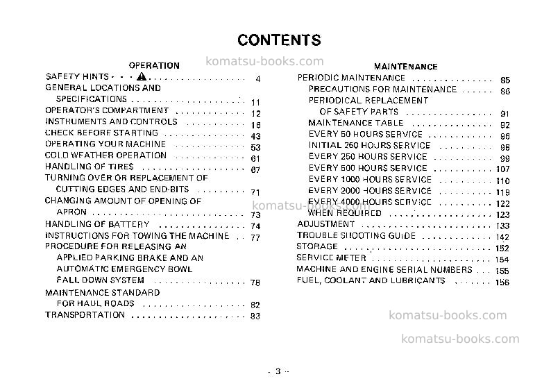Komatsu ws16s-3jpn Operation manual cover Page 4 Komatsu ws16s-3jpn Operation manual cover Page 4