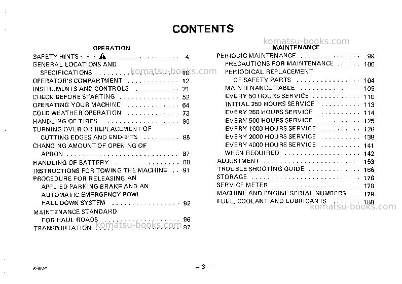 Komatsu ws23s-2jpn Operation manual cover Page 4 Komatsu ws23s-2jpn Operation manual cover Page 4